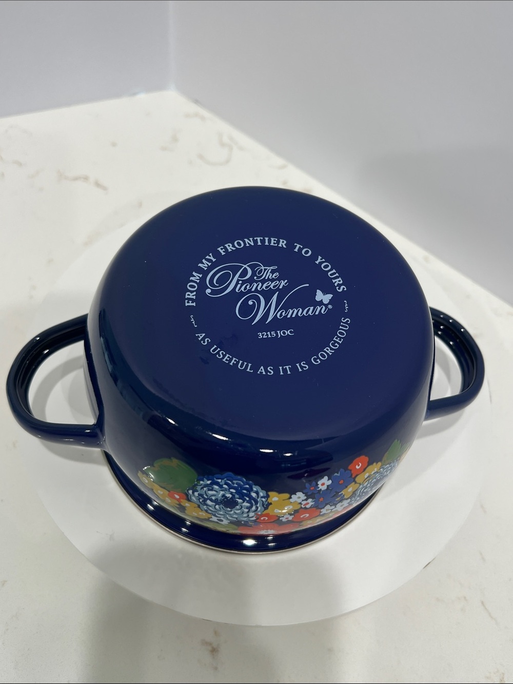 The Pioneer Woman Dazzling Dahlias 1 Qt Mini Enamel Dutch Oven Floral - Picture 5 of 7